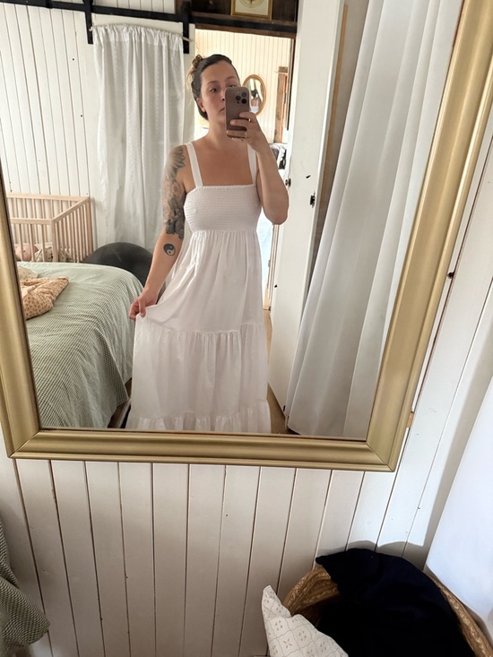 Zara Dresses & Skirts - Zara White Tiered Smocked Maxi Dress